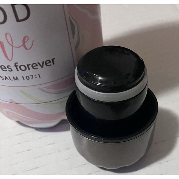 "Give Thanks" Marble Patterned Stainless Steel Water Bottle 20oz Insulated 10.5' - Picture 12 of 15